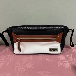 Itzy Ritzy Stroller Caddy Organizer Vegan Leather Black Brown Cream Tri-Color